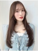 小顔レイヤーカットロングレイヤー内巻きレイヤーブリーチなし