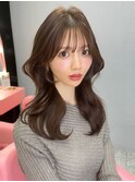 前髪カット/顔まわりカット/くびれヘア/グレージュカラー