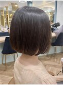 ブリーチなしチェリーブラウン髪質改善縮毛矯正酸性ストレート