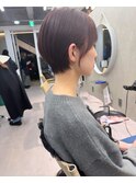 ショート×ほんのりピンクカラー