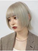 ダブルカラーショートボブインナーカラーハイライトケアブリーチ