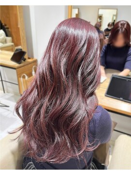 ヘアリゾート粋 リマ 銀座店(lima) チェリーピンクカラー/ロングレイヤー/透明感カラー