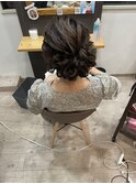 ゆるふわ編み込みシニヨン