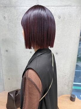 エウペ 渋谷(WEUPE) 斜めバング/グレージュカラー/デザインカラー/シルキーベージュ