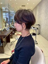 アース 栄店(HAIR&MAKE EARTH) earthショートレイヤーボブミルクティー丸みショートボブ