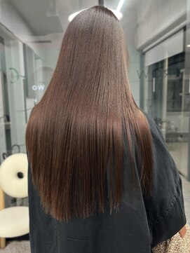 イロウ 天神大名店(IROW) 髪質改善ストレート ブラウンカラー スーパーロング 20代 艶髪