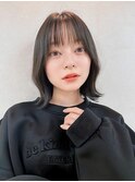 くびレイヤーボブルフネビージュ小顔ワンレンこなれミディ