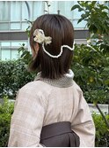 卒業式　袴ヘア　卒業式ヘア　袴スタイル　ショートアレンジ