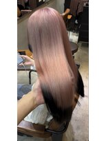 エッジ 下北沢(edge.)&nbsp;ブリーチ2回で作るピンクベージュロング　edge.下北沢