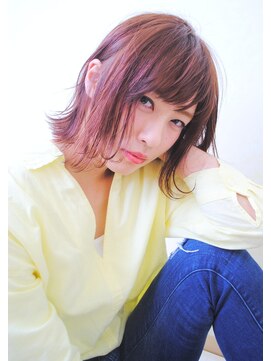 バベル(BABEL Hair Design) 【BABEL】外ハネボブ×パープル@大生真吾