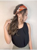 ヘアバンドアレンジ☆シナモンベージュ