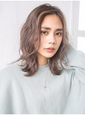 大人可愛い美髪20代30代ミディグレージュ１２