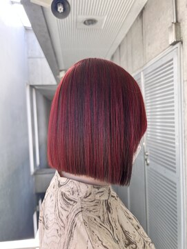 ガルボヘアー 名古屋栄店(garbo hair) #インナーカラー#チェリーレッド#ボブ#10代#20代#名古屋