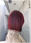 #インナーカラー#チェリーレッド#ボブ#10代#20代#名古屋