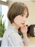 30代40代50代/丸みショート/クビレ/前髪あり/ブラウン/表参道