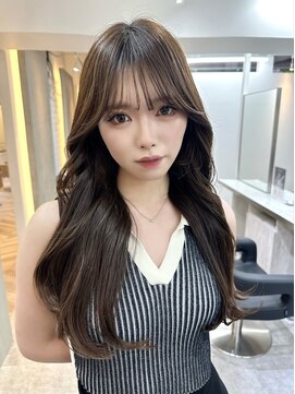 ヴィオットバイサロン(Viot by Salon) 前髪あり韓国美髪エアリーロングピンクブラウン切りっぱなしボブ