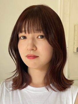 カムジーヘッドカミノウラ(COMEGHEAD KAMINOURA) ショコラアッシュベージュカラーボブウルフくびれミディ前髪あり