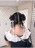 クラゲヘア　推し活ヘア　ツイン　お団子