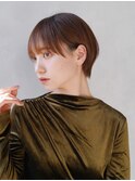 おくれ毛オリーブベージュショートボブ_ba505281