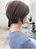 大人丸みショートマッシュボブ◎ココアブラウン◎20代~50代