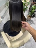 艶髪ダークブラウン髪質改善ストレート美髪20代30代心斎橋