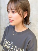 スウィープ 平尾(sweep) 切りっぱなしボブ 外ハネボブ 顔周りレイヤー ベージュカラー