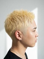 エクラート メン 仙台(ECLART men.)&nbsp;横顔映えのブリーチ×スパイキー金髪の立体感メンズヘアスタイル