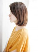 かきあげバングのナチュラルボブスタイル