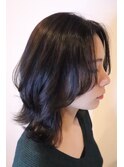 【レディースカット】ミディアムレイヤー&ツヤアッシュ