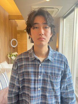 トップヘアーヒルズ 安城(TOP HAIR HILLS) メンズの色気ミディ！/アッシュブラック/前髪パーマ