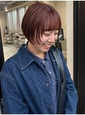 レイヤーショート 顔周りカット カシスカラー【鹿児島中央駅】