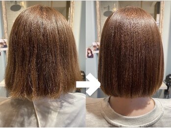 タバサ ジーアンドコウ(tabasa G&Co)の写真/ナチュラルな仕上がりと、艶感が続くサラ艶ストレート♪髪質改善に特化したサロンだから大満足の仕上がり☆