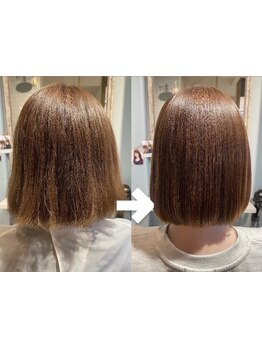 ナチュラルな仕上がりと、艶感が続くサラ艶ストレート♪髪質改善に特化したサロンだから大満足の仕上がり☆