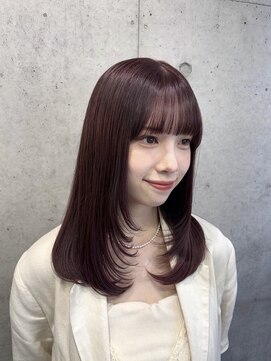 クラム(clam.) ピンクブラウン×レイヤーカット