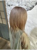 ミルクティーベージュダブルカラーインナーカラーケアブリーチ