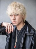 メンズ/マッシュ/ブリーチ/ハイトーン/ホワイトブロンド