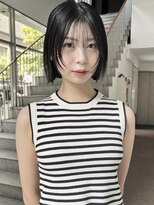 トリッカ 銀座(tricca)&nbsp;黒髪ボブ/ぱつっとカット/ボブレイヤー/顔まわりレイヤー