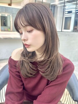 ロンドシエル 横浜(Lond ciel) オリーブグレー/レイヤーカット/黒髪/マロンベージュ/横浜