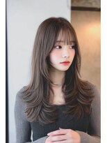 レス(Les.)&nbsp;ミディアムレイヤーバタフライカットハッシュカットダークグレー