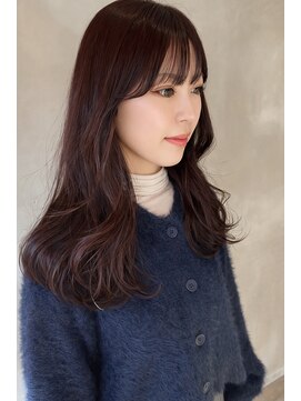 ベルベットヘア 千早店(Velvet hair) 髪質改善カラー×ワインレッドカラー【みつ】