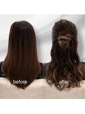 ヘアセット ヘアアレンジ ハーフアップ お呼ばれヘア 艶髪