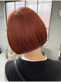シンプルボブ、オレンジカラー