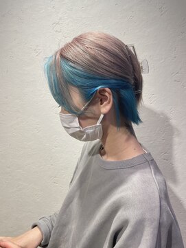 エヌプラス(N+) 黒髪グラデヘアーオリーブグレー小顔に見せるヘアココアベージュ