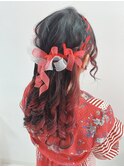 フルールヘア、リボン編みこみハーフアップ/キンプリ
