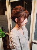 ボブアレンジ。アップ風まとめ髪ヘアセット