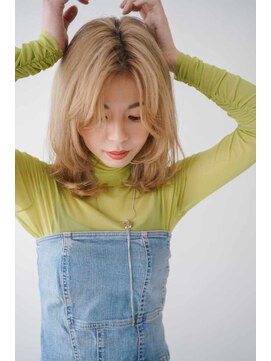 トクテ 吉祥寺(tokute) くびレイヤーエモージュ前髪モテベージュレイヤーミディ/吉祥寺