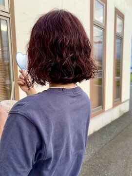 ヘアサロン エマ(HAIR SALON emma) 強めパーマ×ボルドーワインカラーでおしゃれボブ