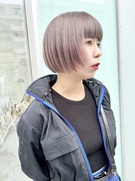 カケル(×.) 丸みボブ/ぱっつんワイドバング/ラベージュ