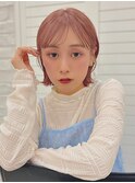 熊本 ボブアレンジ 韓国風 前髪アレンジ  暖色カラー