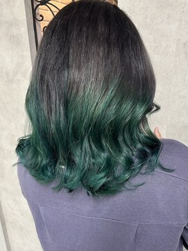 ルノン シェリー(LUNON cheliy) グレージュ/グリーン/グラデーションカラー/ケアブリーチ